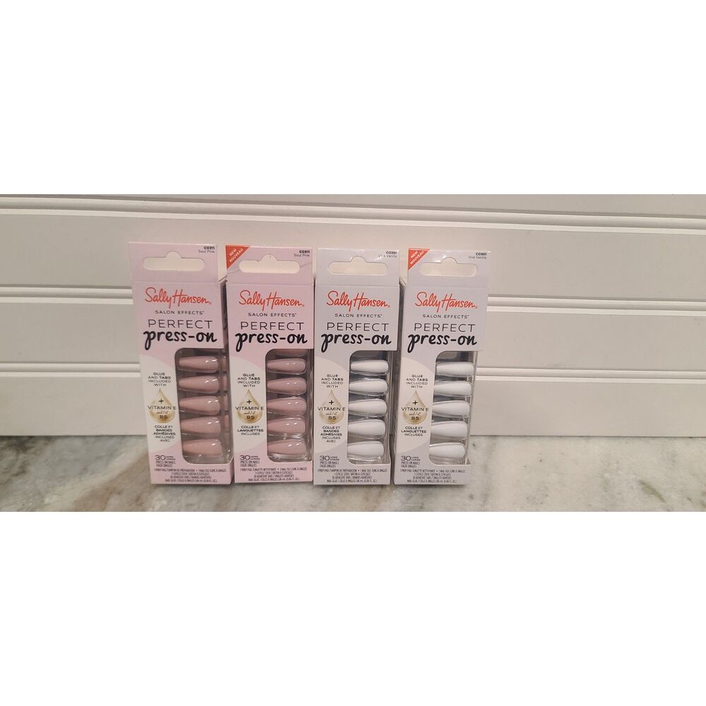 Sally Hansen Perfect Press-On Nails/2 Sets Soul Pink/2 Sets Viva Vanilla